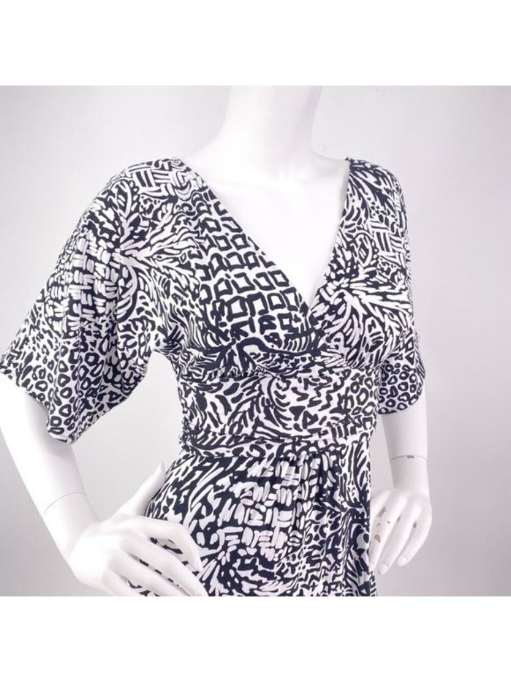 NWT LILLY PULITZER Parigi Maxi Wrap Dress Black and White size XXS - Picture 6 of 10